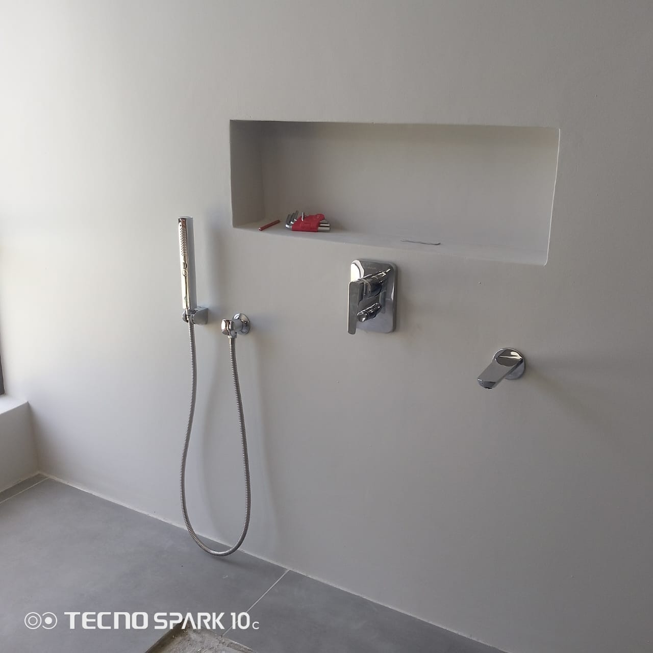 Bathroom renovation detail and fixtures
