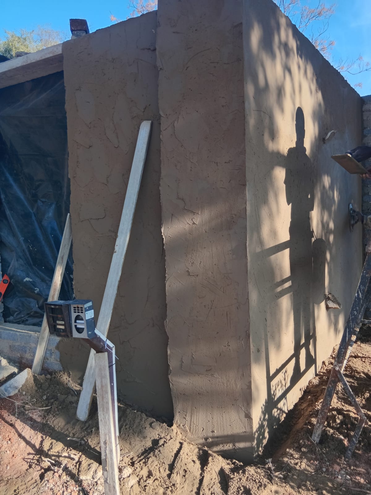 Finished plastering section