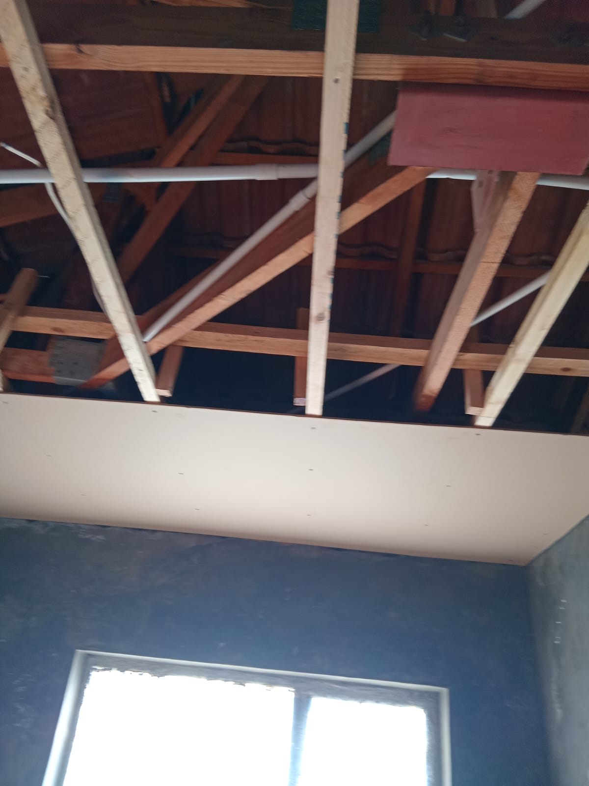 Ceiling installation progress