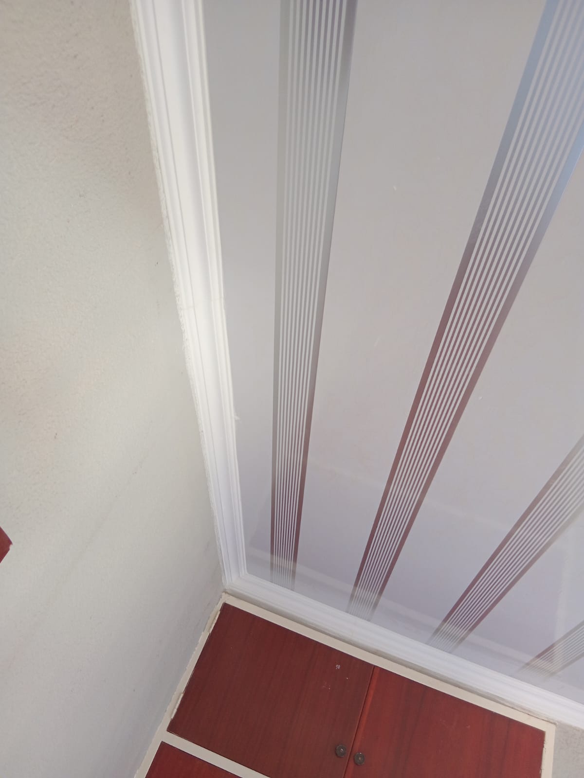 Ceiling panels aligned for finish