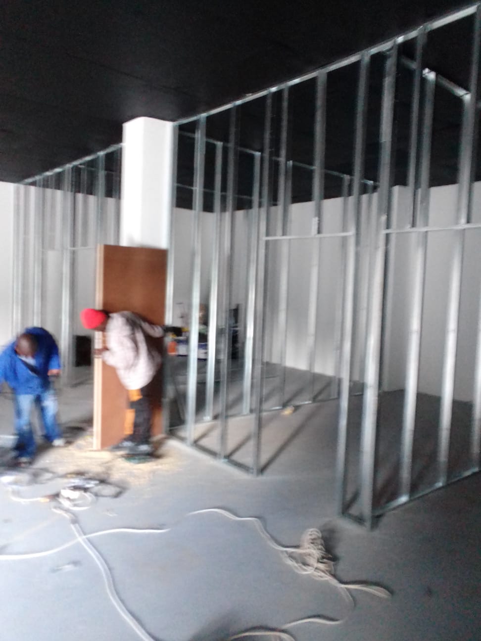 Dry walling partition finish