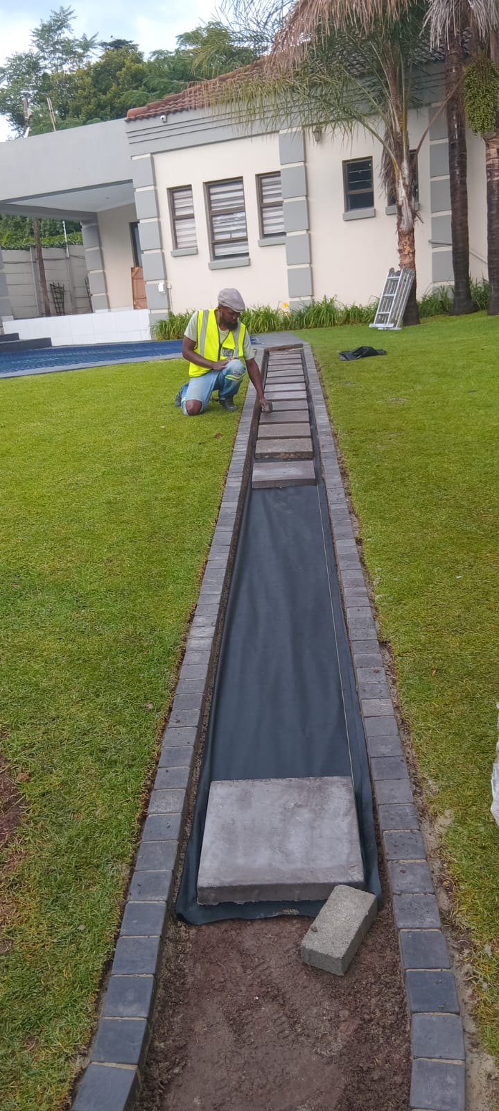 Paving installation progress